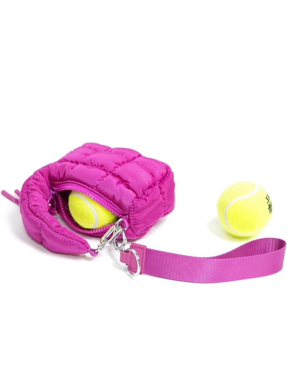 Mini Bag Quilted Puffer with Zipper! Raspberry Pink 4” x 5” x 2”